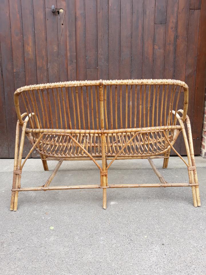 Old rattan bench