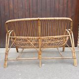 Old rattan bench