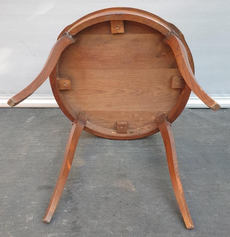 Vintage coffee table style Louis XV Oak h52