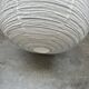 Grande suspension en rotin et lin naturel japonisante ronde aplatie (Labu) H57 D80