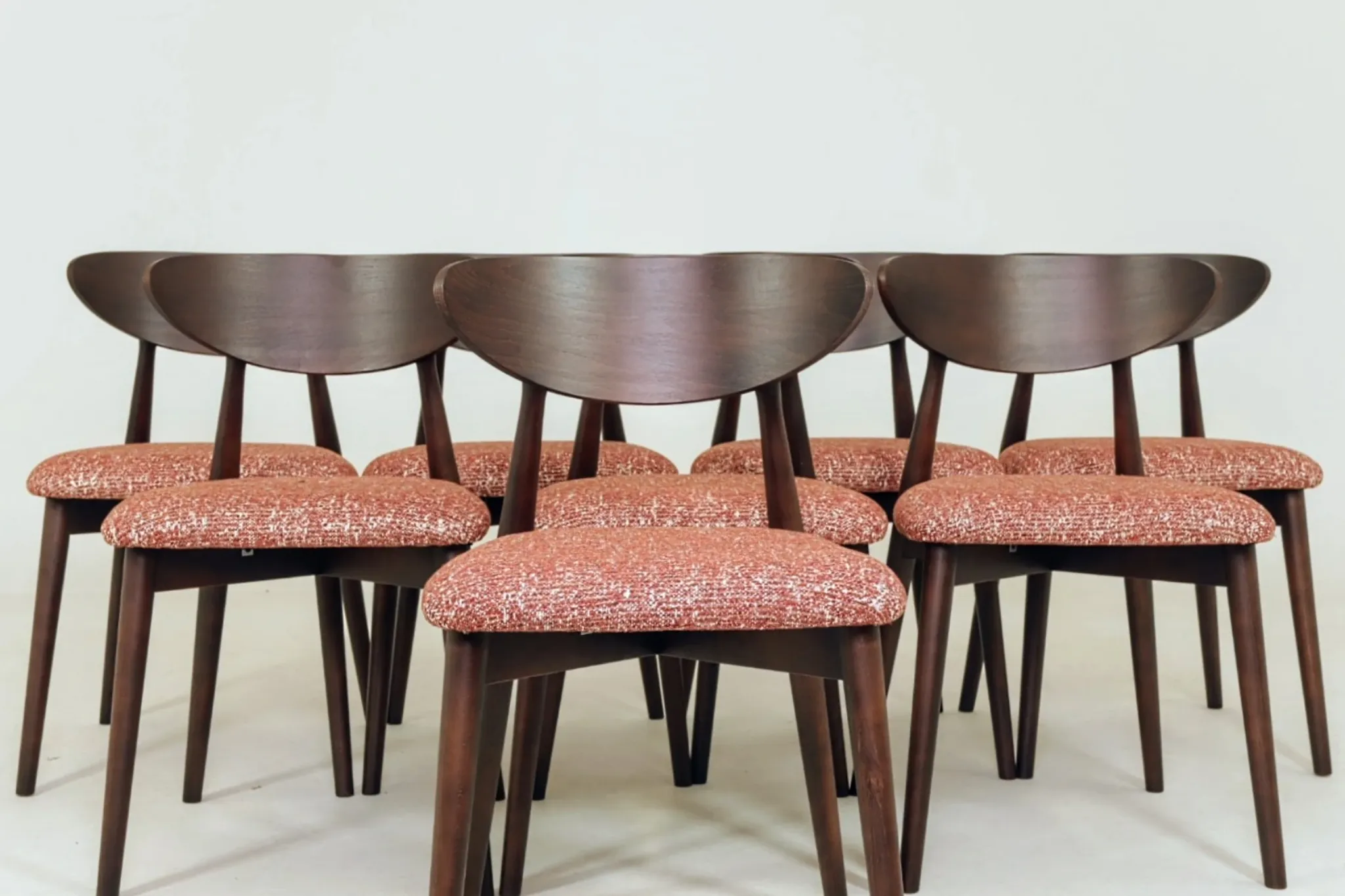 Dining chair set of 8 red crab