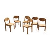 6 80s beech chairs