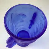 Barolac Josef Inwald Bohemian Art Deco Seahorse Vase, Rare Model, Blue