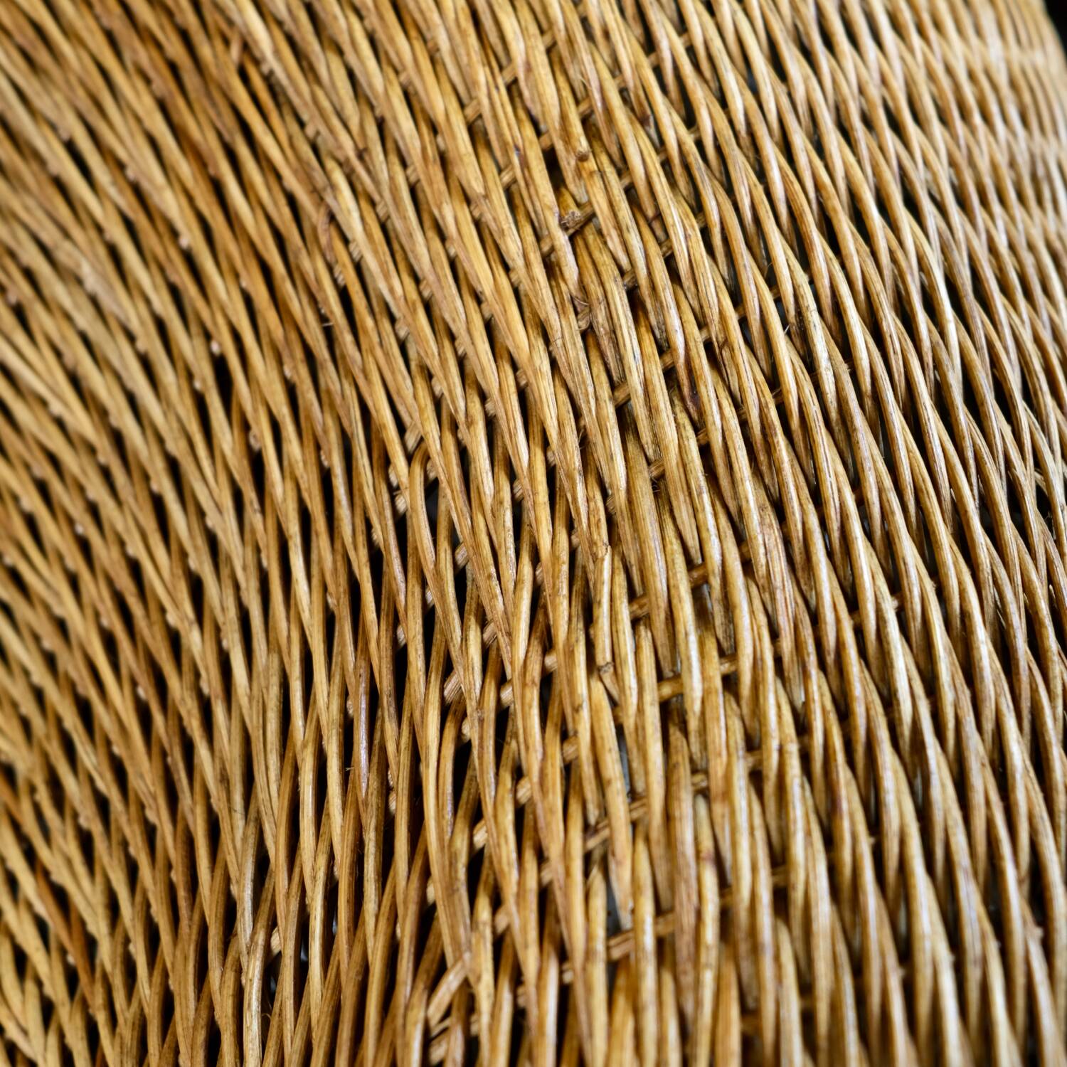Large wicker basket armchair, Italy, 1970s