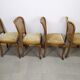 Set of 4 wooden chairs cannage and seat spring
