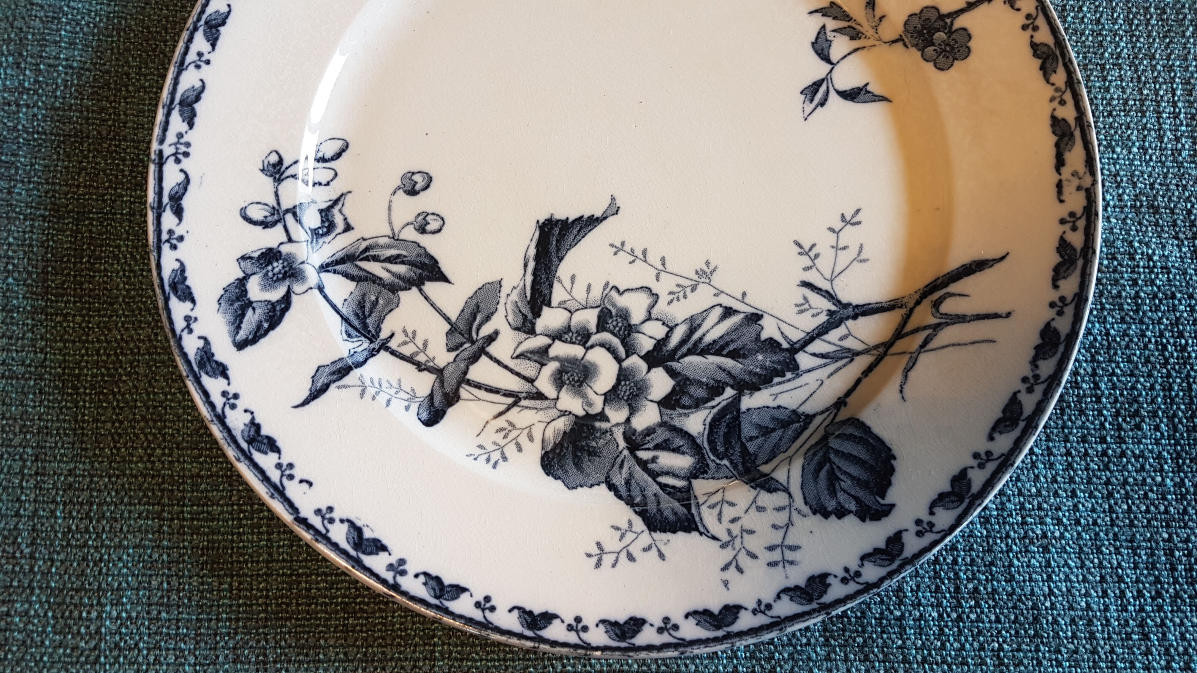 Paire d'assiettes en faïence à décor de fleurs