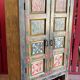 Pakistan, swat valley, old 2-door wardrobe from the 19th century with its original polychromy