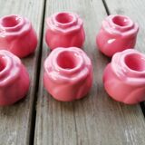 Set of candle holders shaped rosebud