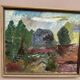 Mid-Century Oil on Canvas "Landscape" by Gunnar G, Vintage & Framed 49x41cm