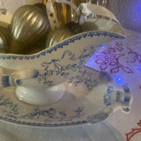 Mozart pattern earthenware gravy boat stamped Sarreguemines