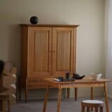 Danish modern birch desk/dining table attributed to Philip Arctander, 1940s.
