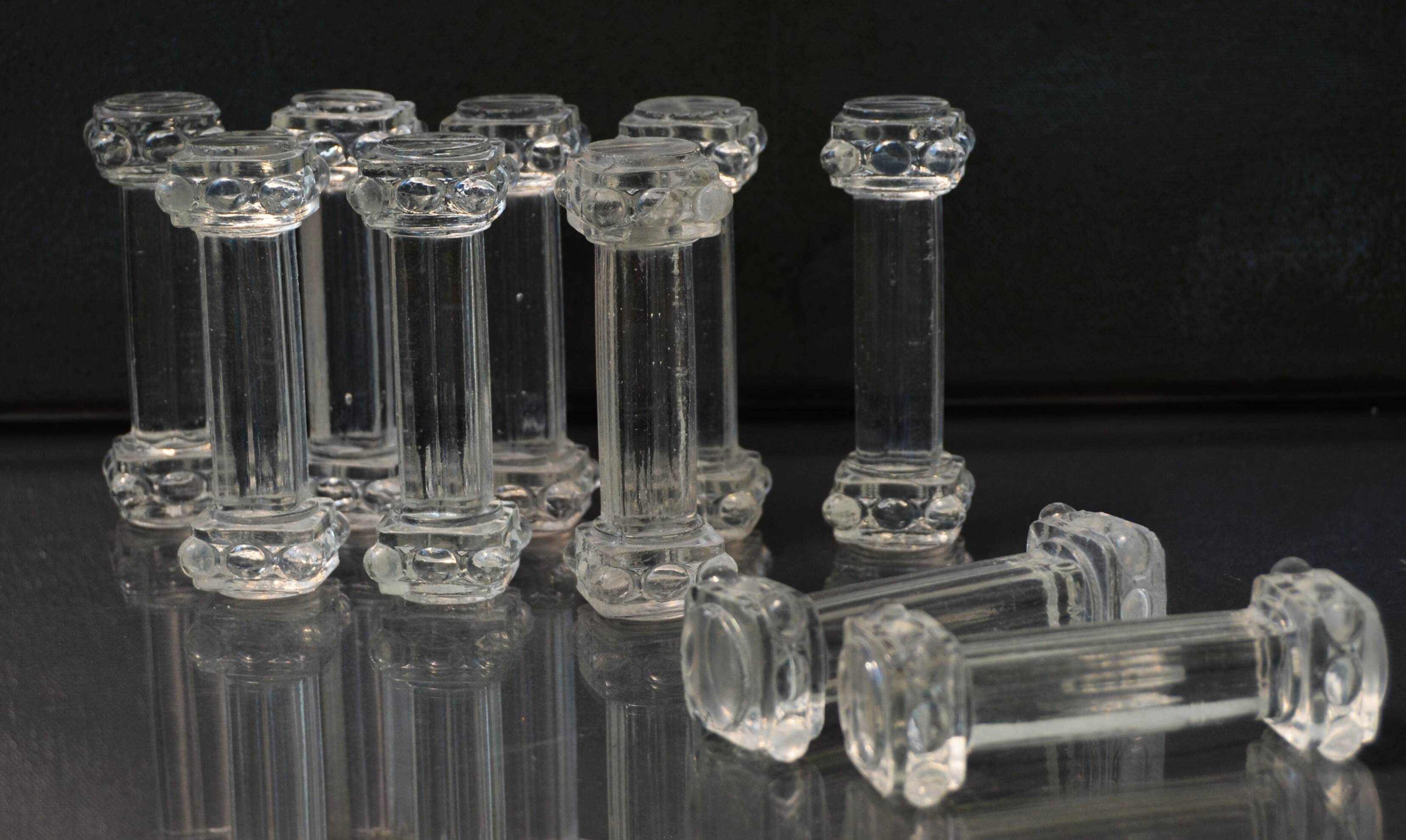 Lot of 10 Mid Century Val Saint Lambert Crystal Knife Rests