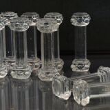 Lot of 10 Mid Century Val Saint Lambert Crystal Knife Rests