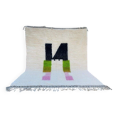 Handmade pure wool rug, size 140 x 260 cm.