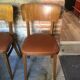 Lot de 3 chaises bistrot thonet bois courbé et skaï marron