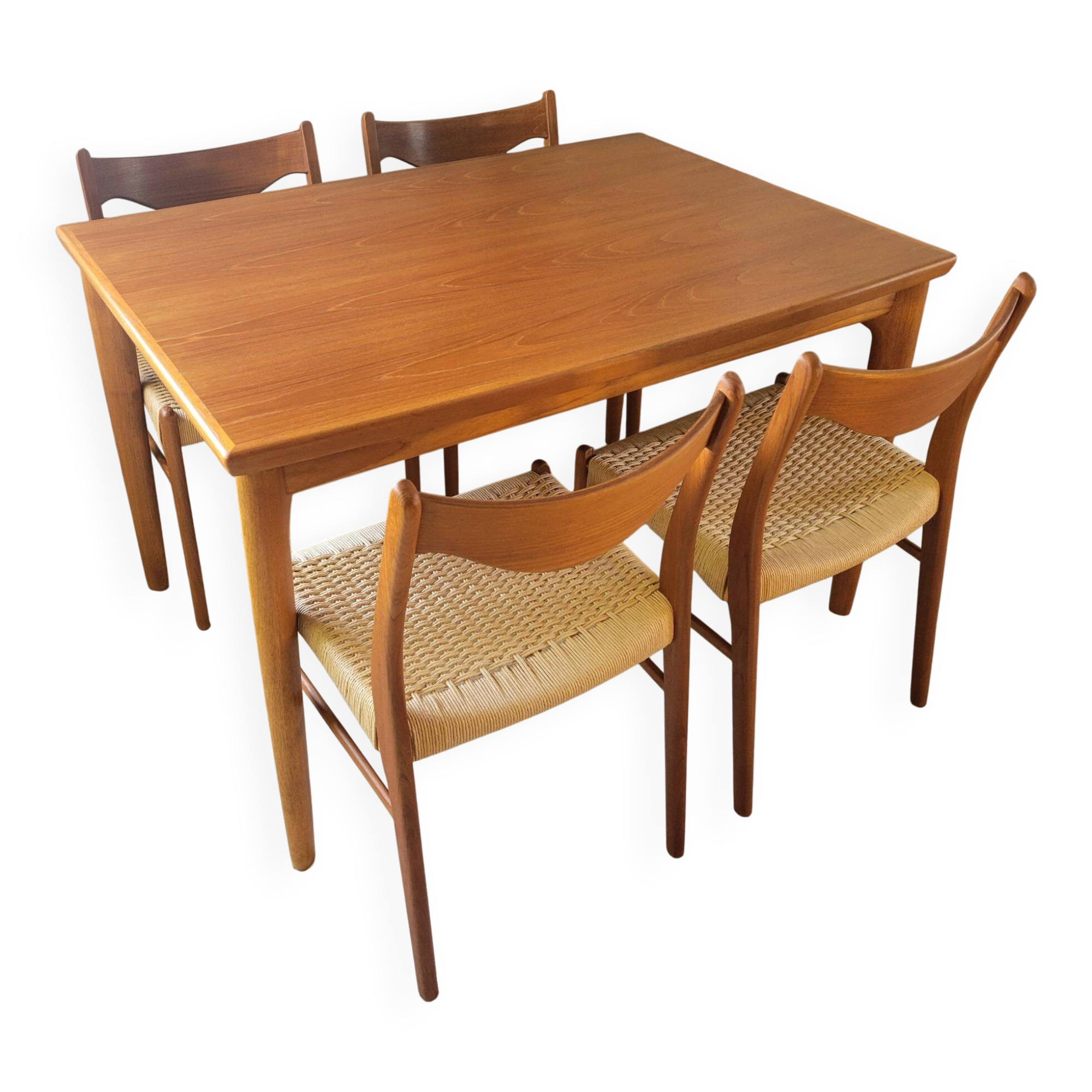 Table à manger extensible en teck par Grete Jalk pour Glostrup