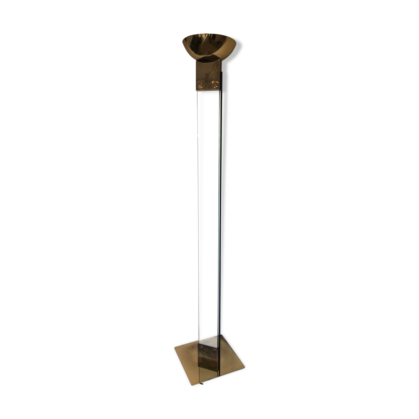 Italian lamppost vintage design glass and brass lamperti