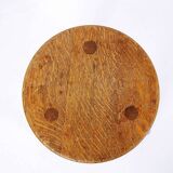 Brutalist Rustic Oak Tripod Stool
