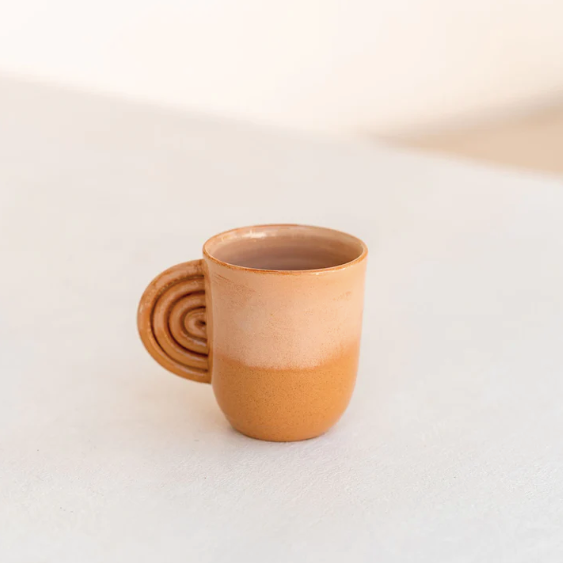 Ceramic cup amber terracotta - bicolor