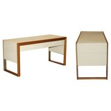 Handmade leather desk, original Rolex, Art Deco