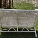 White rattan sofa