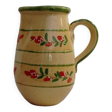 Enamelled terracotta pitcher