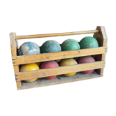 Jeu de boules en bois vintage
