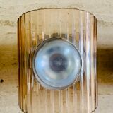 Set of 3 vintage wall lamps in smoked plexiglass, circa 1970's