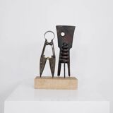 Abstract metal sculpture by unidentified artist, Sweden, 1967