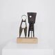 Abstract metal sculpture by unidentified artist, Sweden, 1967
