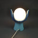 Lampe vintage mains et globe opaline - bleue - luminaire vintage