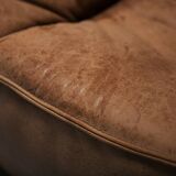 Stunning lounge chair The Rock in brown leather by Gerard Van Den Berg - Montis