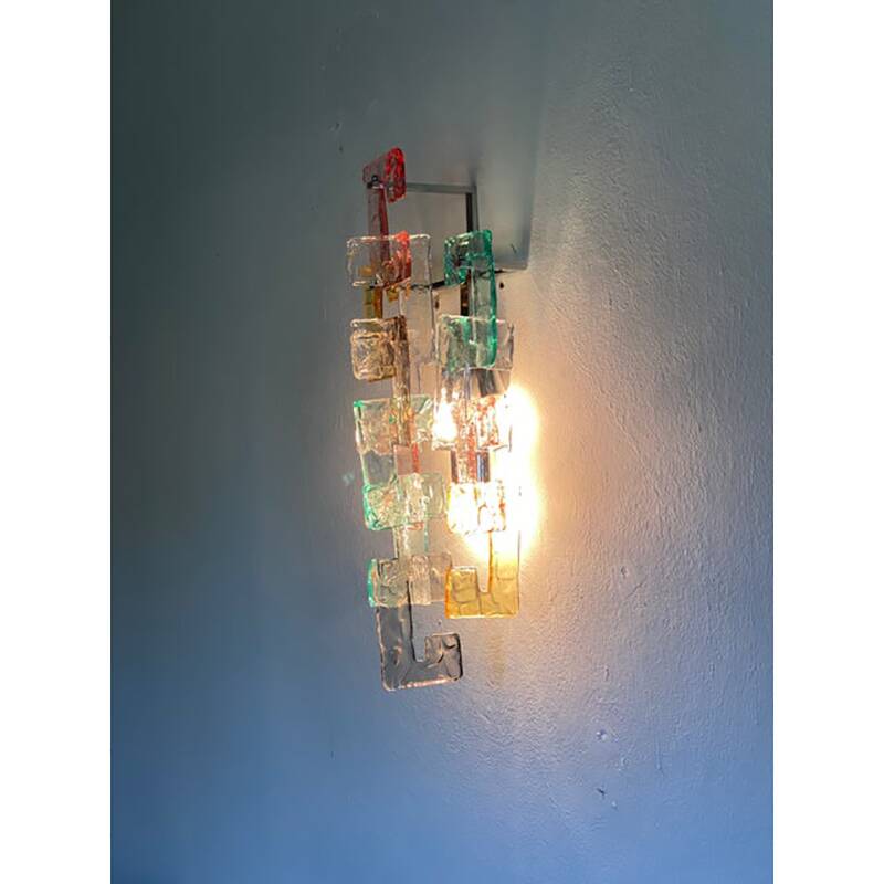 Contemporary Multicolors “Handmade C” Wall Sconce in Venini Style