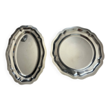 Lot de 2 services plateau en inox