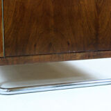 Bauhaus chromed tubular steel and walnut wardrobe, 1930s