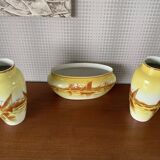 2 vases and planter luneville keller et guerin
