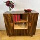 Art Deco Vintage Walnut Sideboard Display Cabinet (Circa 1930–1940)