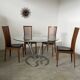 Set of 4 high back chairs in wood and imitation leather Italian design Calligaris