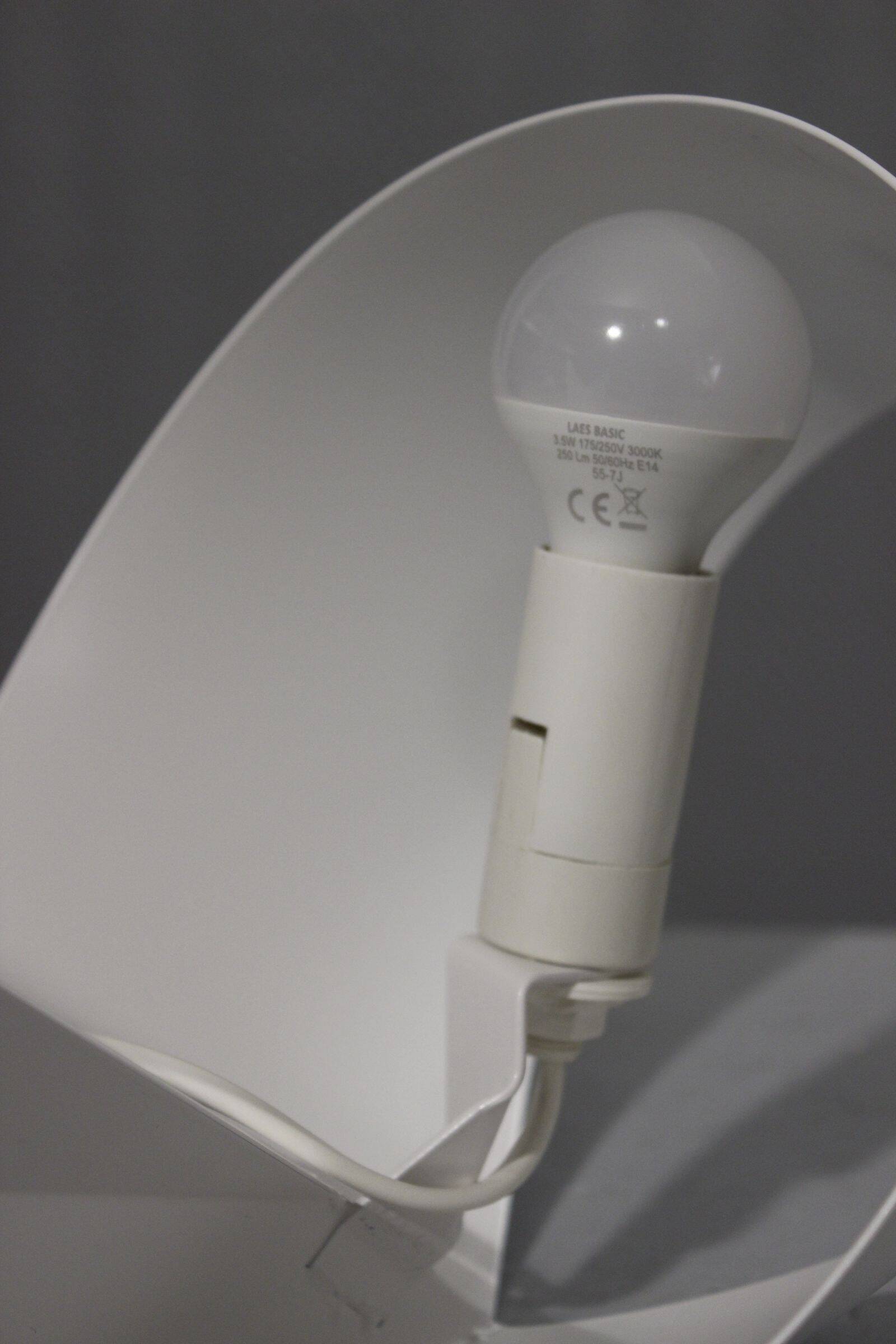 Vintage lamp "Ribbon" folded metal lacquered white design by Claire Norcross & Habi