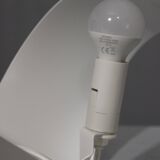 Vintage lamp "Ribbon" folded metal lacquered white design by Claire Norcross & Habi