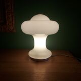 Mushroom lamp peill putzler in white opaline 60'S