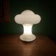 Mushroom lamp peill putzler in white opaline 60'S