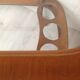 Scandinavian rolling service wood glass and brass