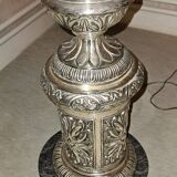 Old silver metal floor lamp