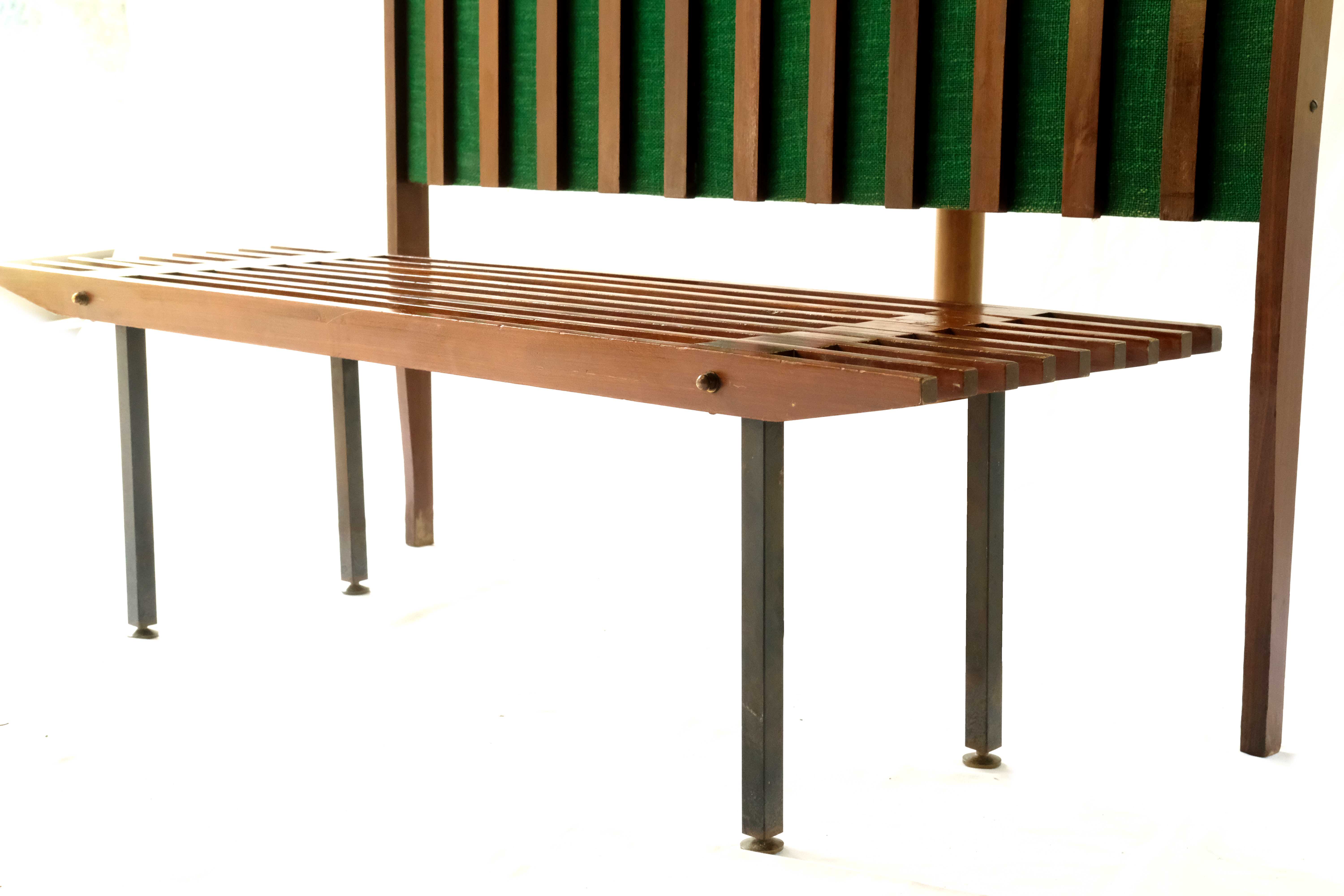 Vintage Wall-Mounted Hall-Stand with a Bench, Italy 1970's