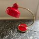 Lampe métal laquée rouge et doré 60’S