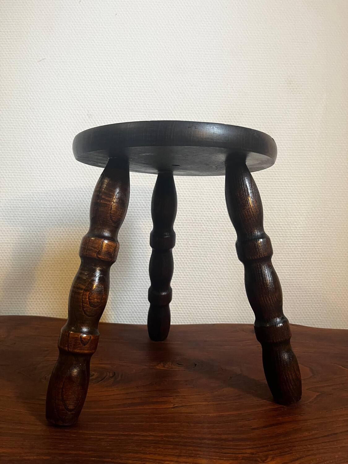Wooden tripod stool for plant holder
