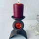 Monastic iron candle holder signed Taizé