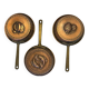 Set of 3 copper frying pans