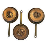 Set of 3 copper frying pans